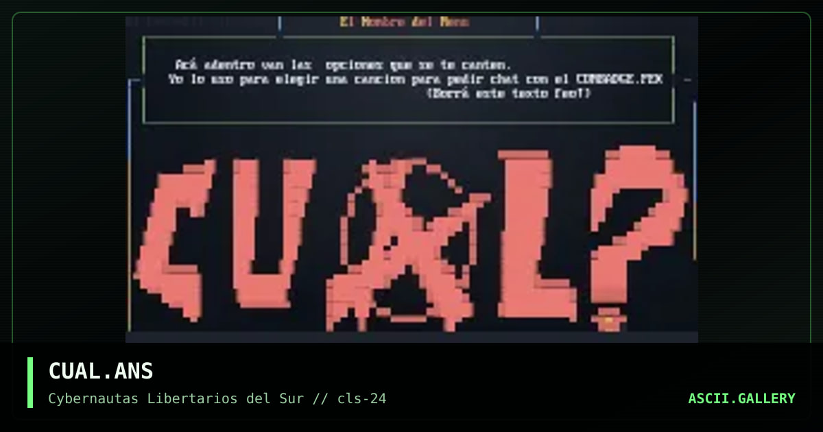 ¿Cuál hay?                   (MENU), by el revuelta, 1999