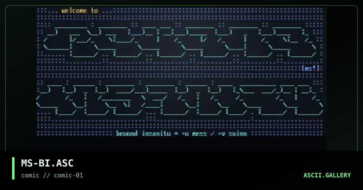 bi welcome screen, by mess, 1997