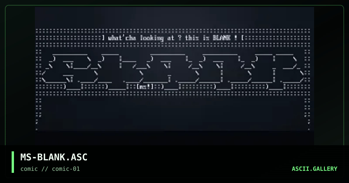 blank, by mess, 1997
