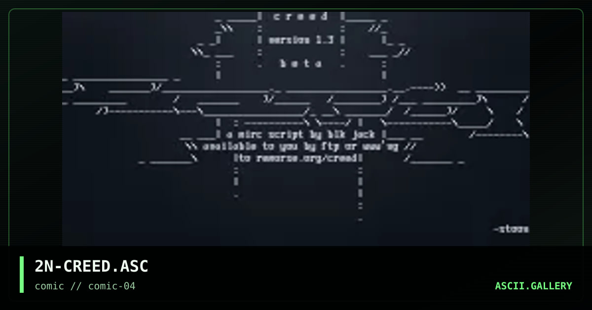 2N-CREED.ASC, by serial toon, 1997