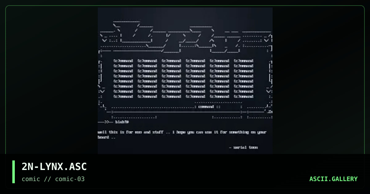 lynx menu, by serial toon, 1997