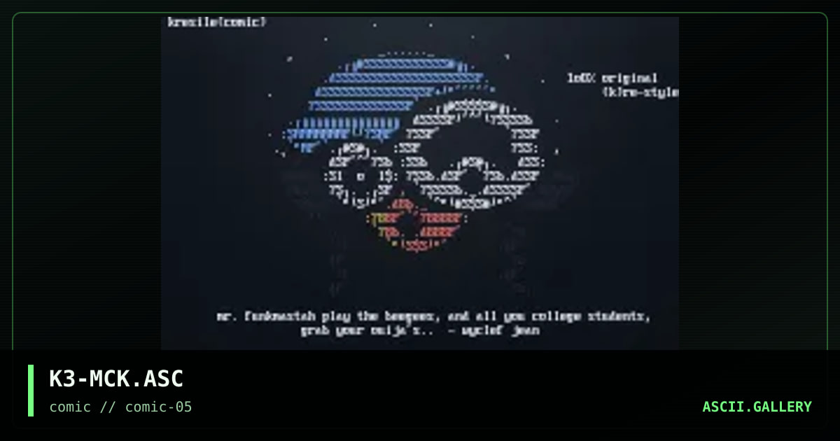 K3-MCK.ASC, by kresile, 1997