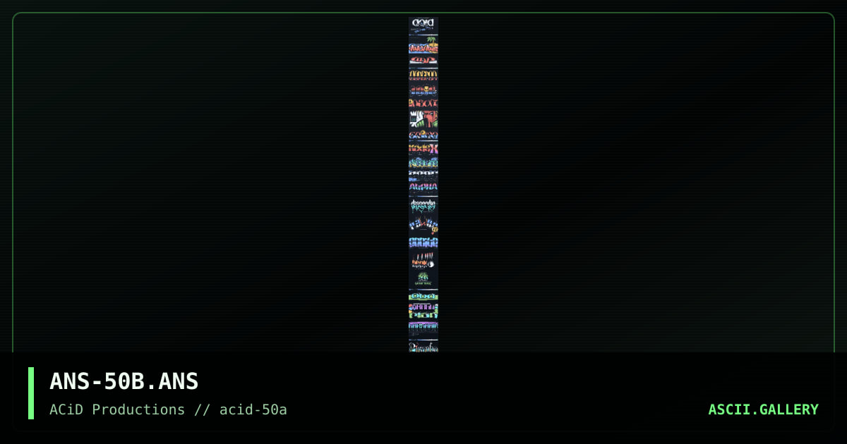 ACiD ANSI logocluster #17, by reanimator, pharcyde, sensei, sodium, spear, spellbinder, 1996