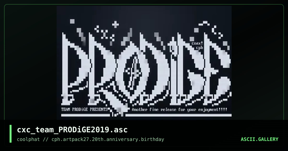 cxc_team_PRODiGE2019.asc, by coaxcable, 2021