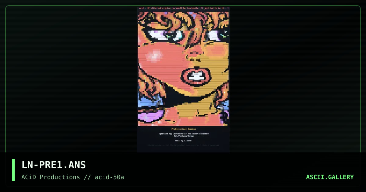 Prehistorical Goddess, by liithn, 1996