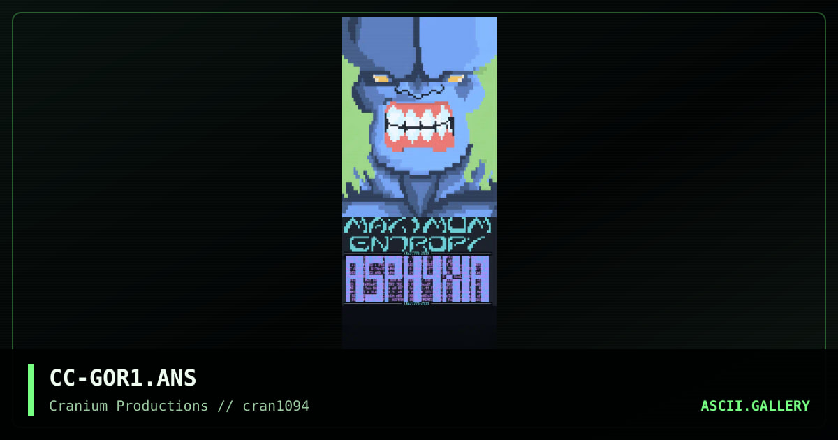 CC-GOR1.ANS, by clorox cowboy, 1994