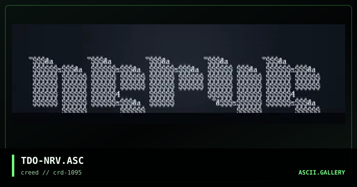 Nerve Ascii, by teardrop, 1995