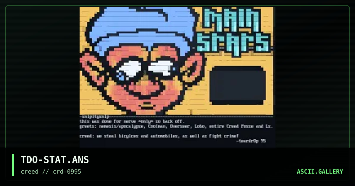 Main Stats, by teardrop, 1995