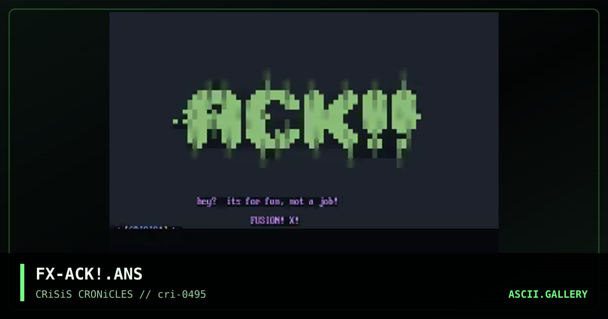 Ack! logo, by fusion x, 1995