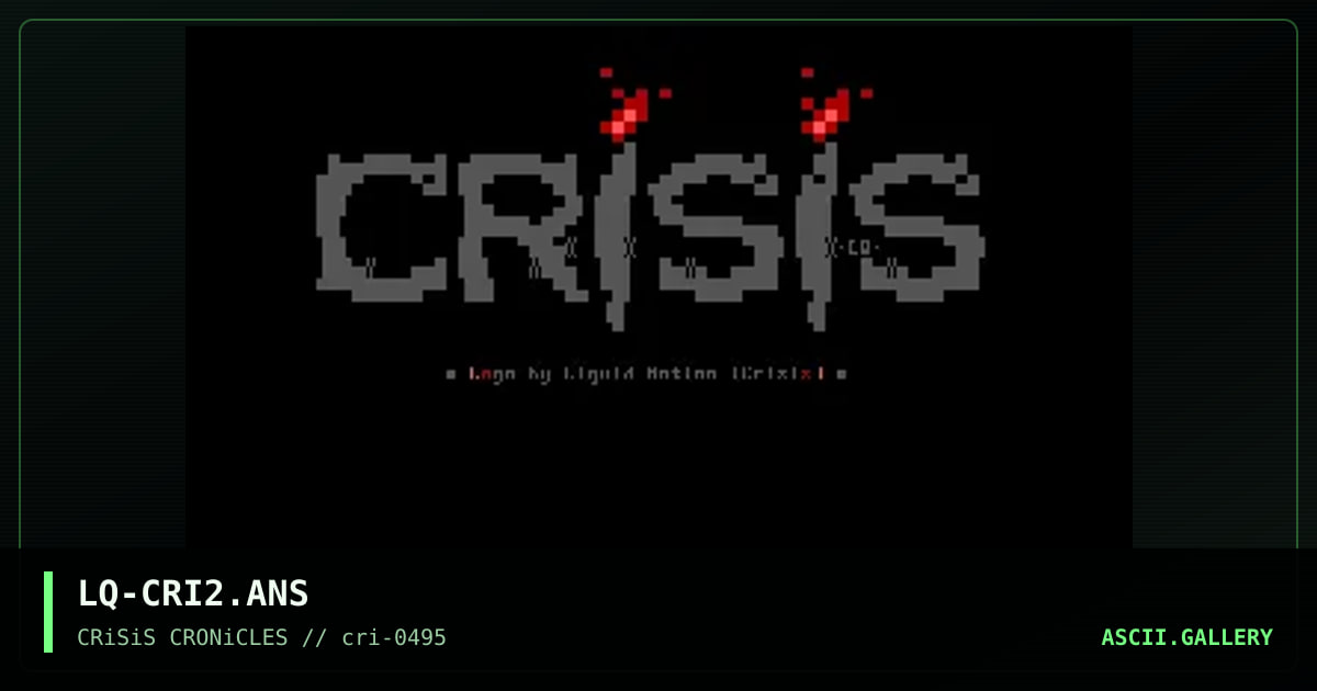crisis logo .. unreleased., by liquid motion, 1995