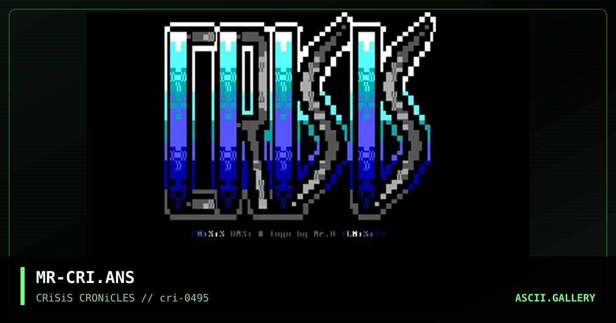 CRiSiS logo .. unreleased., by mr omerta, 1995