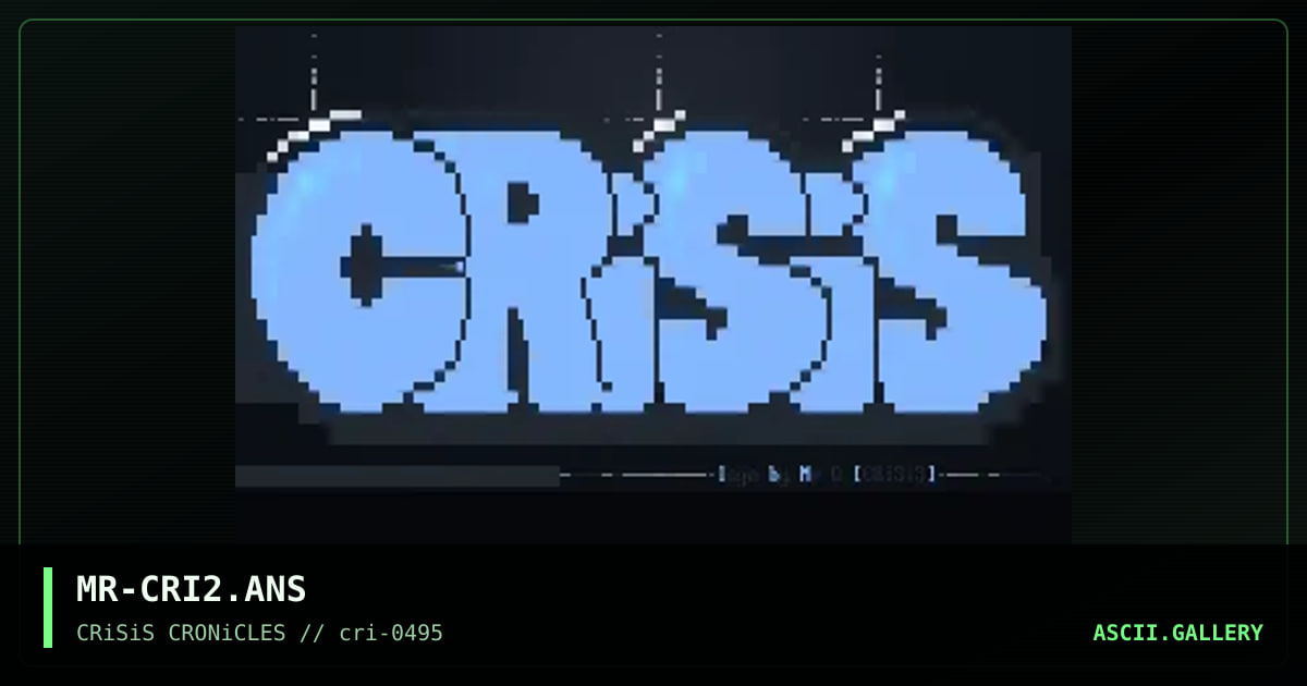 CRiSiS #2 logo .. unreleased., by mr omerta, 1995