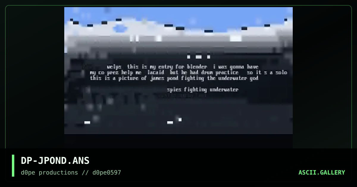 james pond (blender 23), by dope fiend, 1997