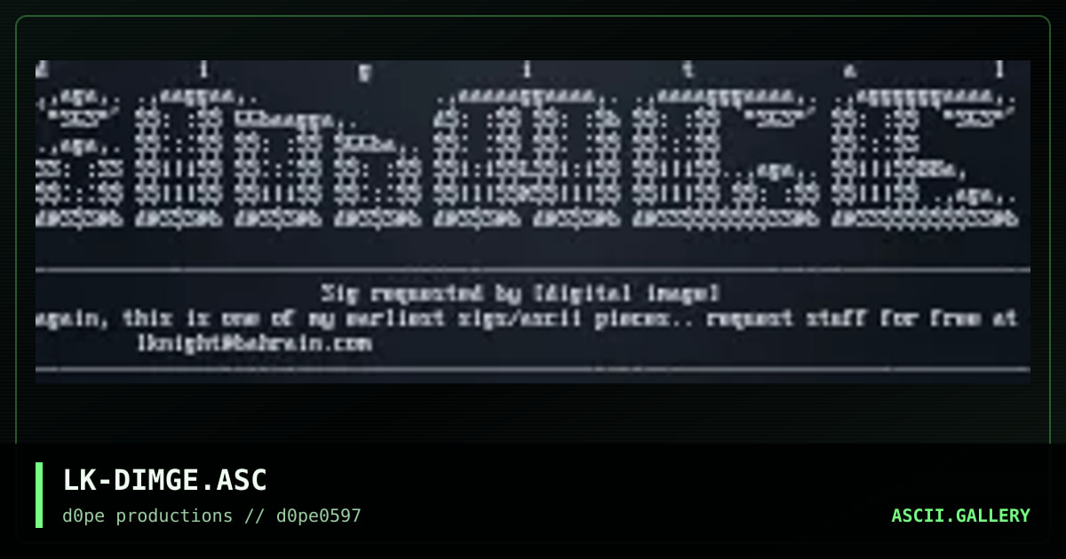 Digital Image Sig, by lightning knight, 1997