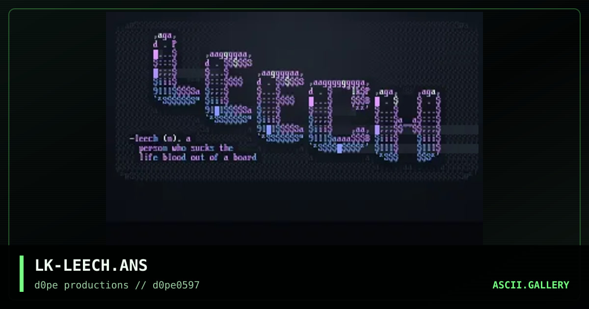 Leech Definition, by lightning knight, 1997