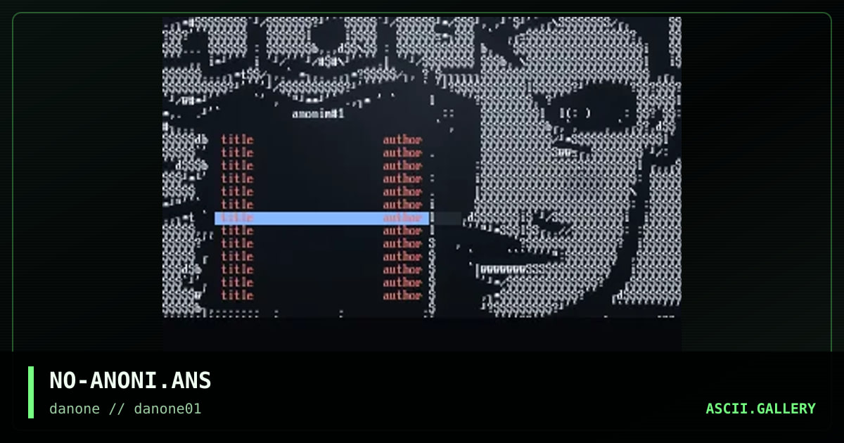 anonim, by noches, 2001