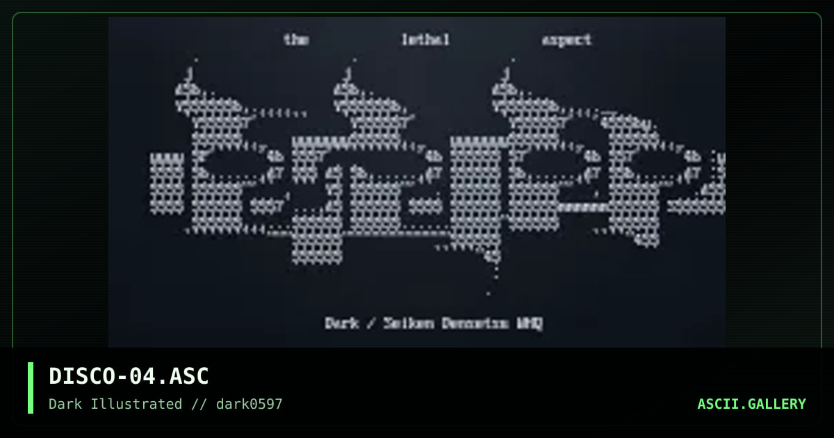 The Lethal Aspect, by discofunk 1974, 1997