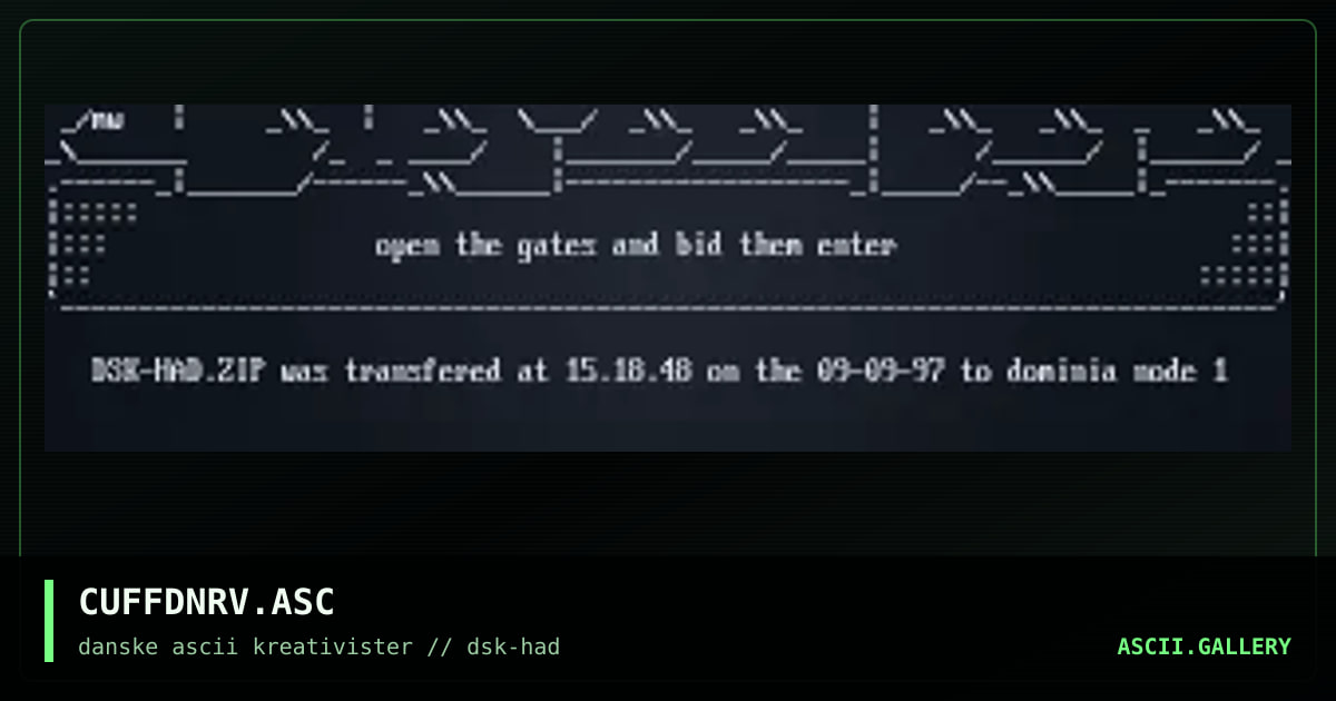 CUFFDNRV.ASC, by macaw, 1997
