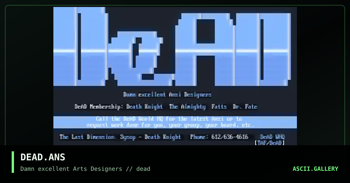 DEAD.ANS, by the almighty fatts, 1992
