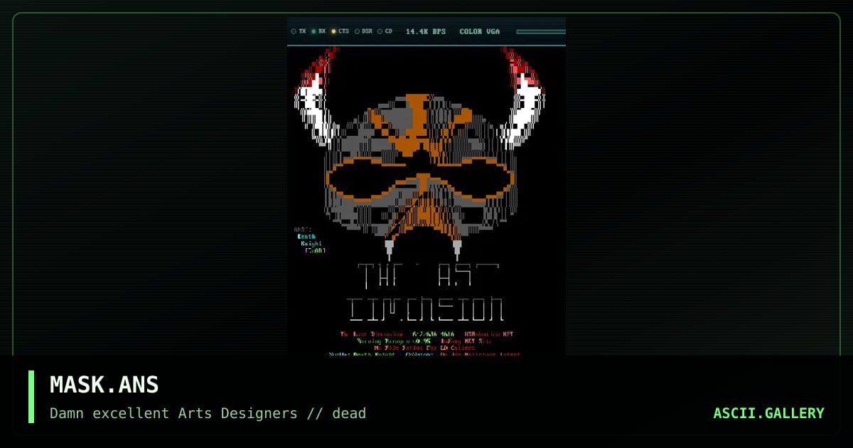 MASK.ANS, by death knight, 1992