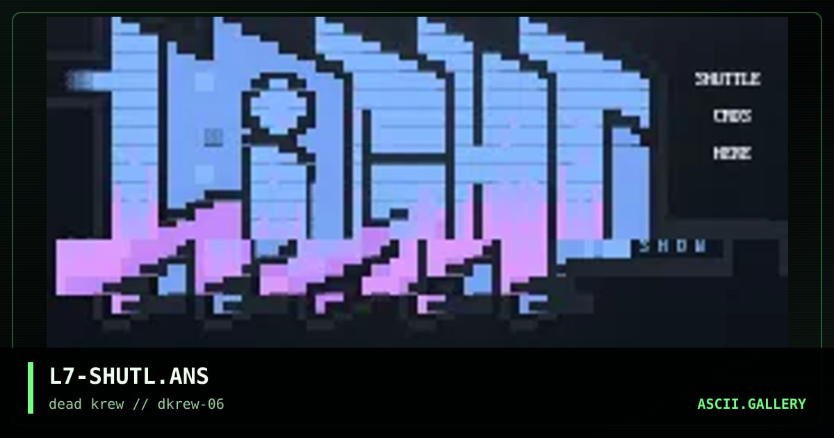 Shuttle Login ANSi, by lancelot, 1997