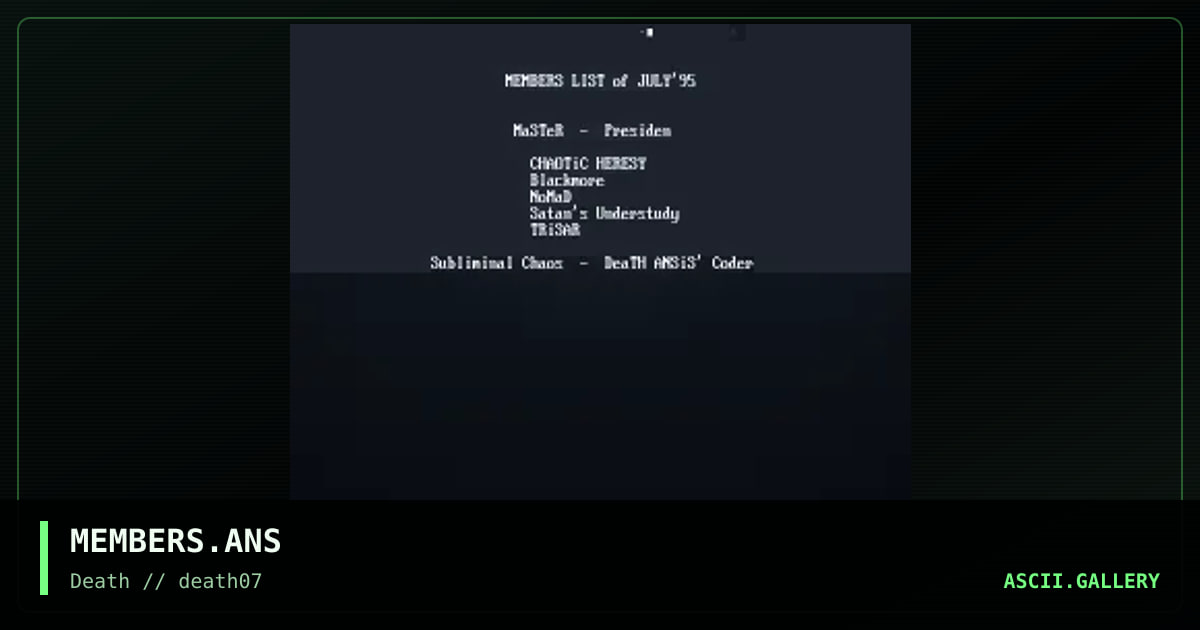 MEMBERS.ANS, by death, 1995