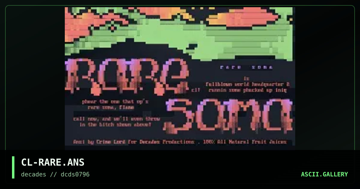 Rare Soma, by crime lord, 1996