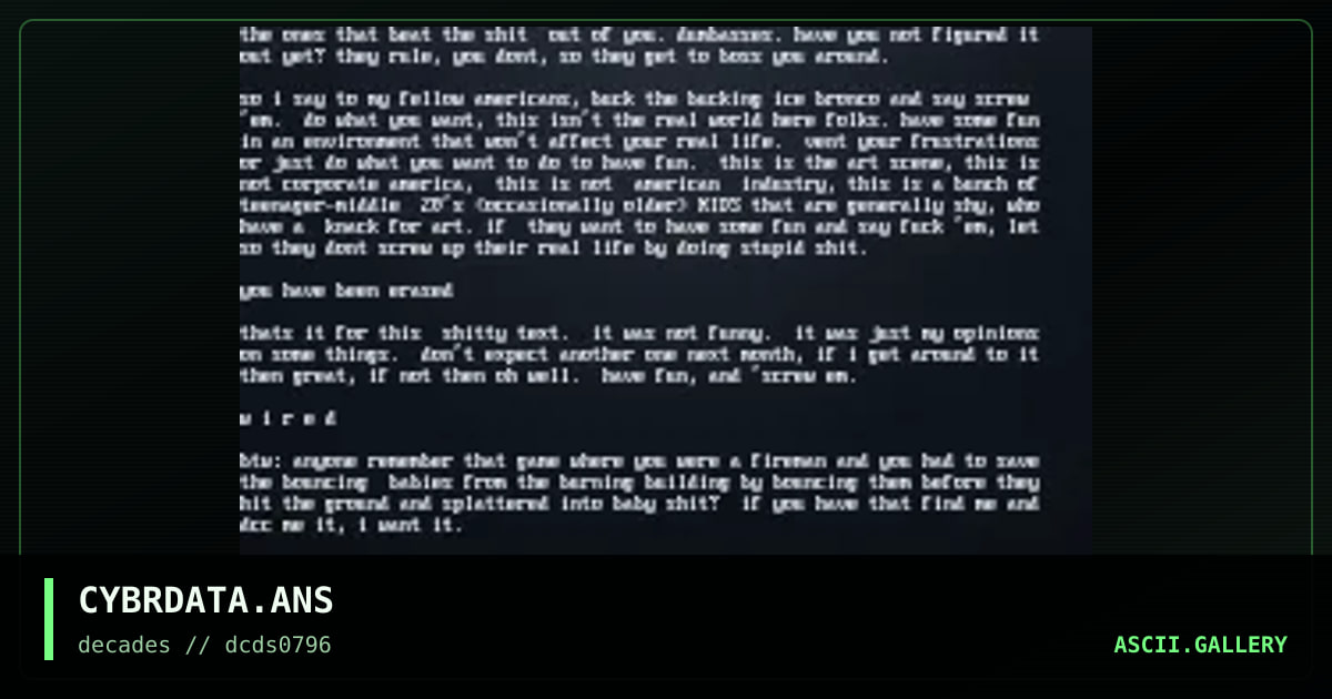 Wired's "Cyberdata", by the silent killer, 1996