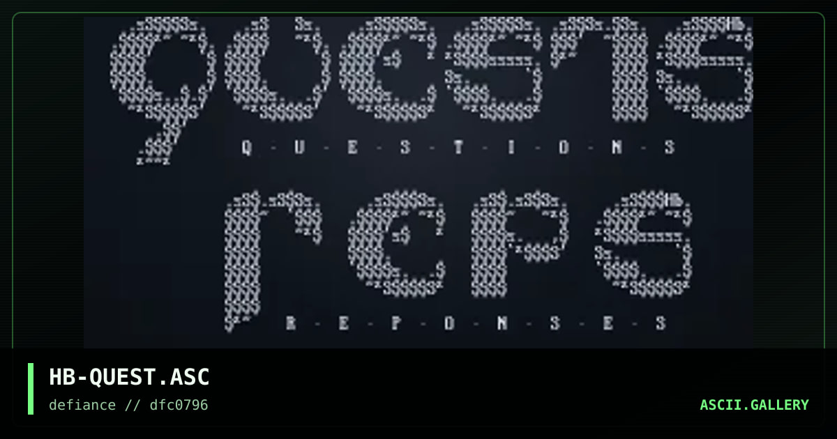 HB-QUEST.ASC, by hanibal, 1996