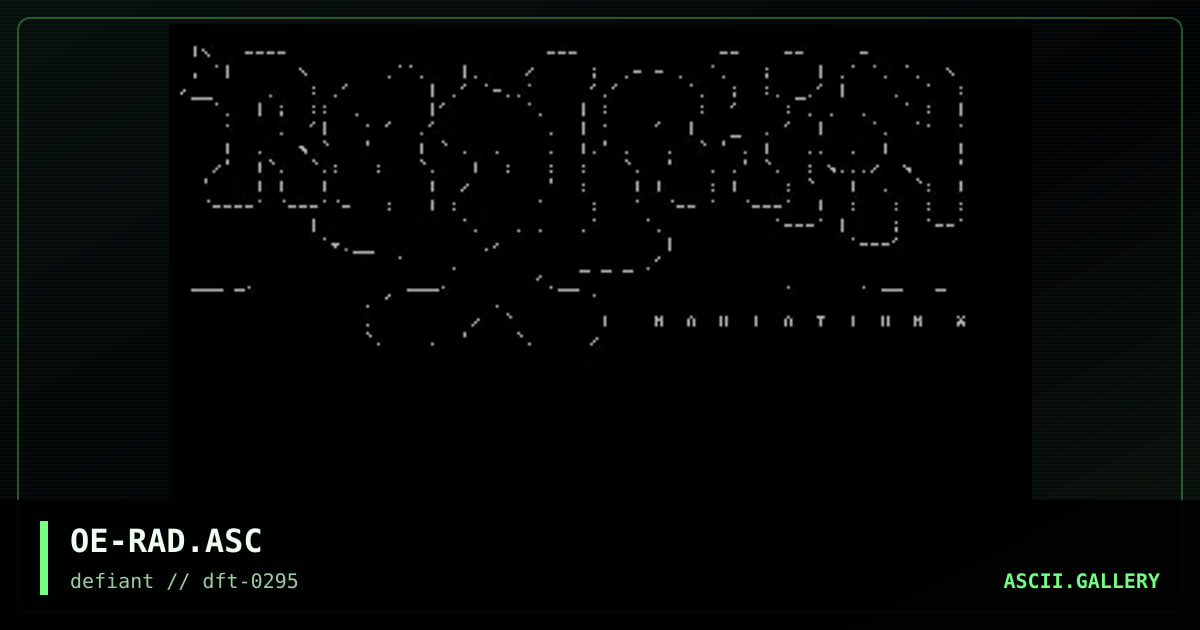 Radiation-X Ascii, by over easy, 1995
