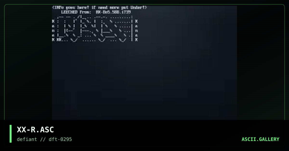 Radiation-X File_id.diz, by xanax, 1995