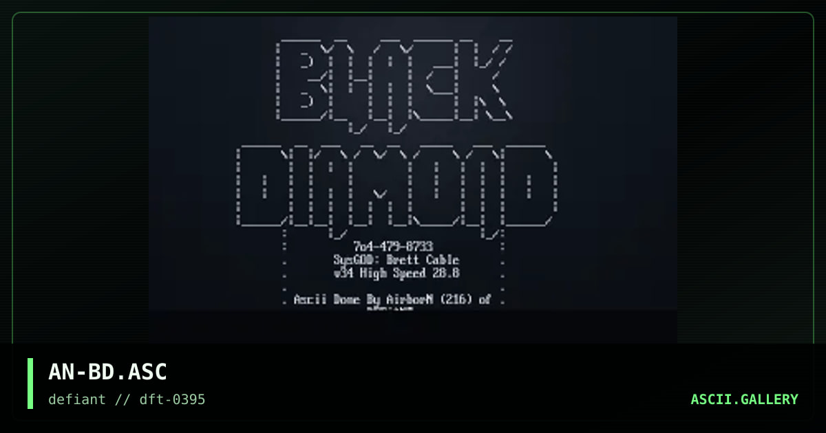 Black Diamond, by airborn, 1995