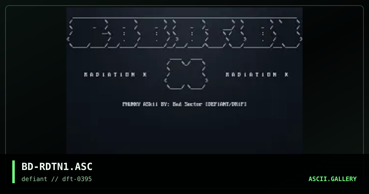 Radiation-X, by bad sector, 1995