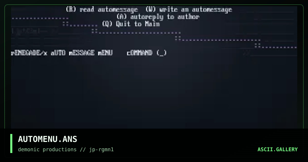 AUTOMENU.ANS, by jack phlash, 1997