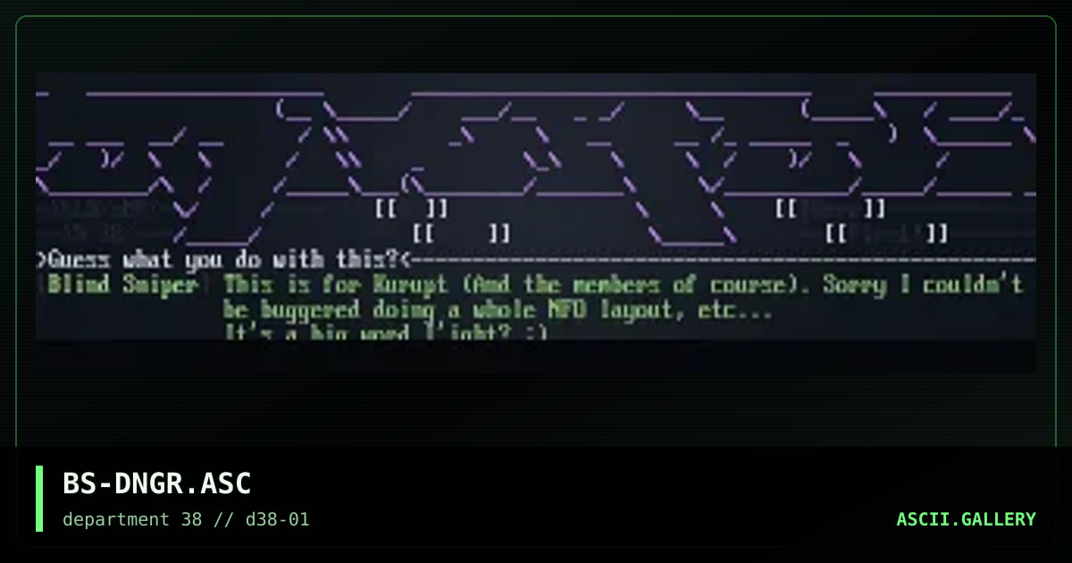 Dangerous header, by blind sniper, 1996