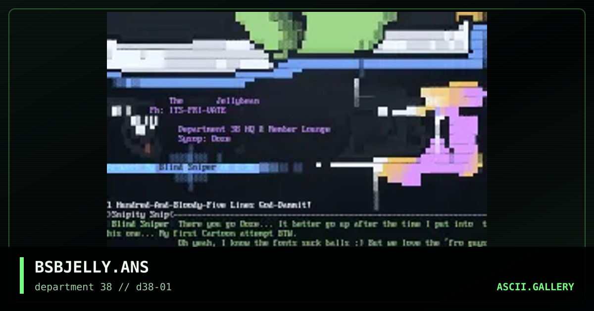 Black Jellybean, by blind sniper, 1996