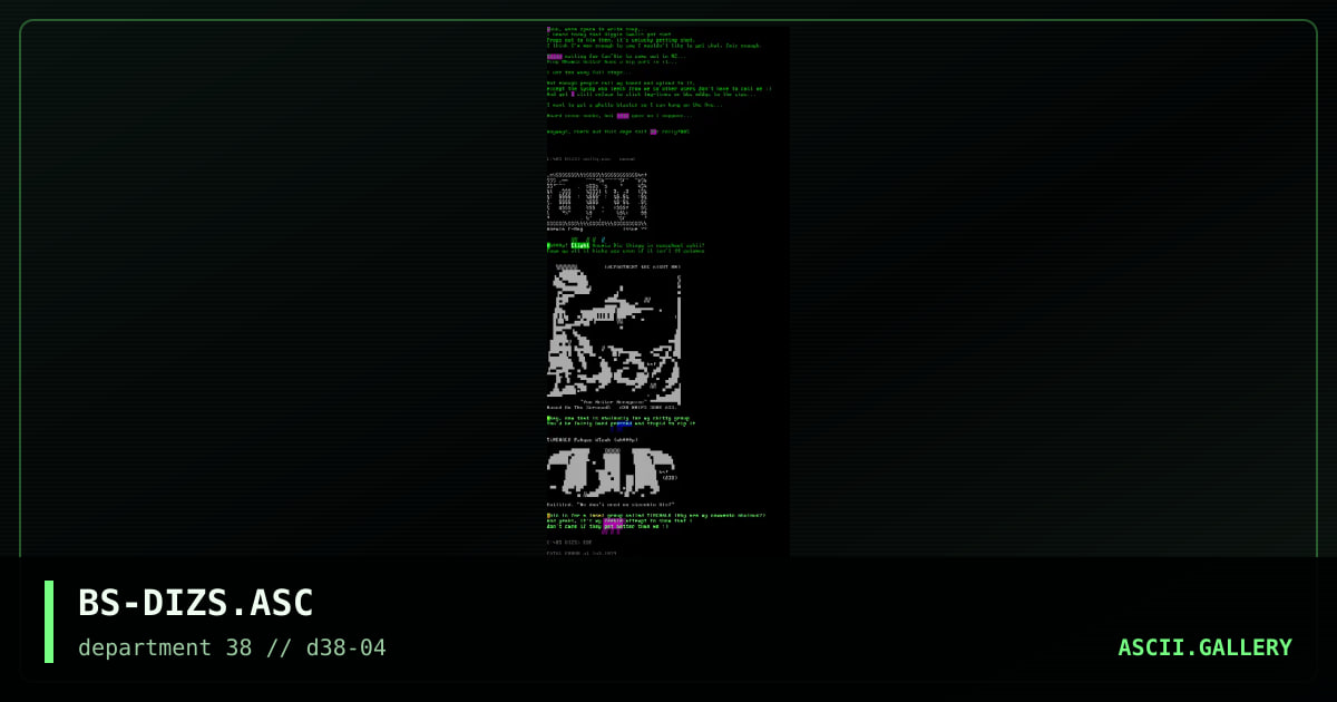 Diz Colly (Colly = Yuck), by blind sniper, 1997
