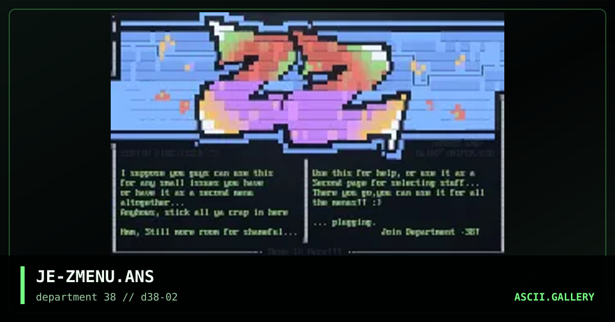 Zenith Zine Menu #2, by blind sniper, sunder, 1997