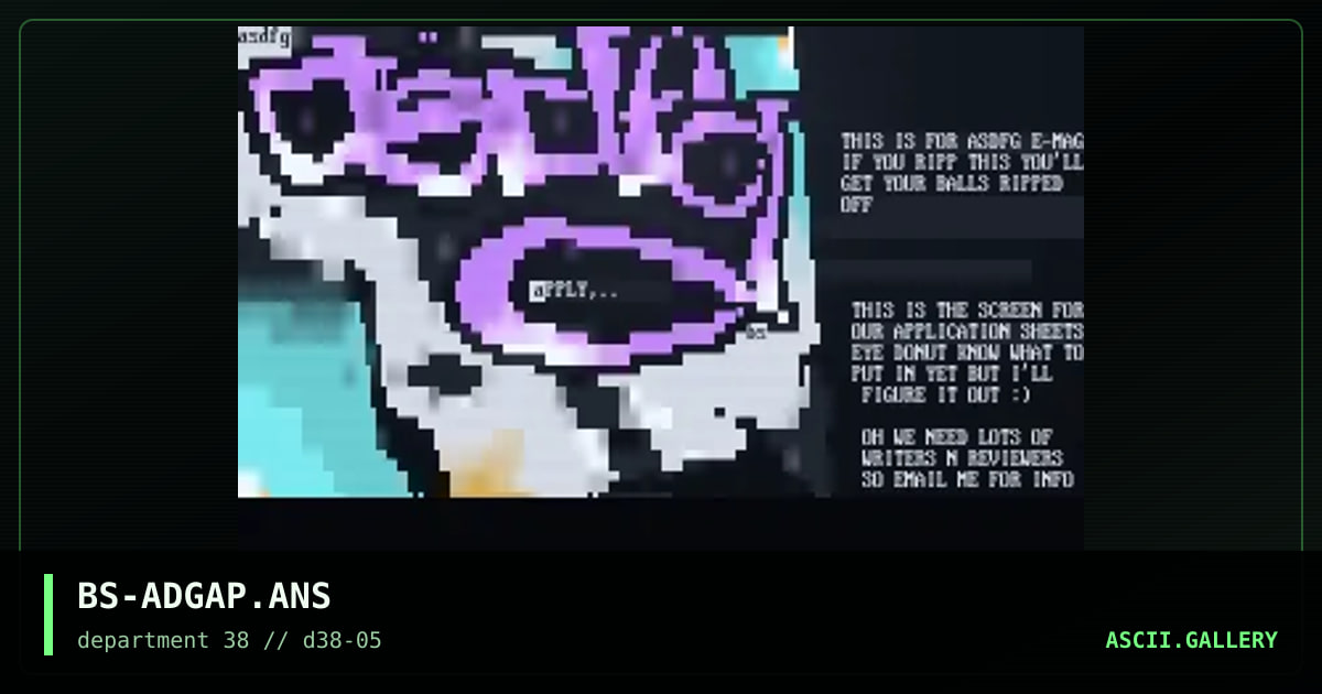 ASDFG app screen plug plug, by blind sniper, 1997