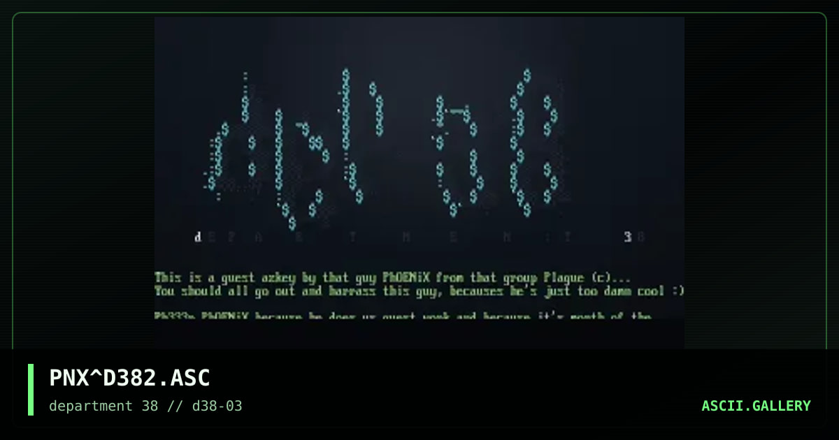 GUEST AZKEY! D38 Logo, by phoenix-plague, 1997