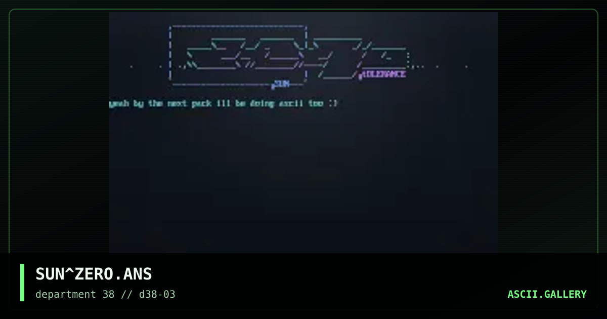 Zero Tolerance Askii, by sunder, 1997