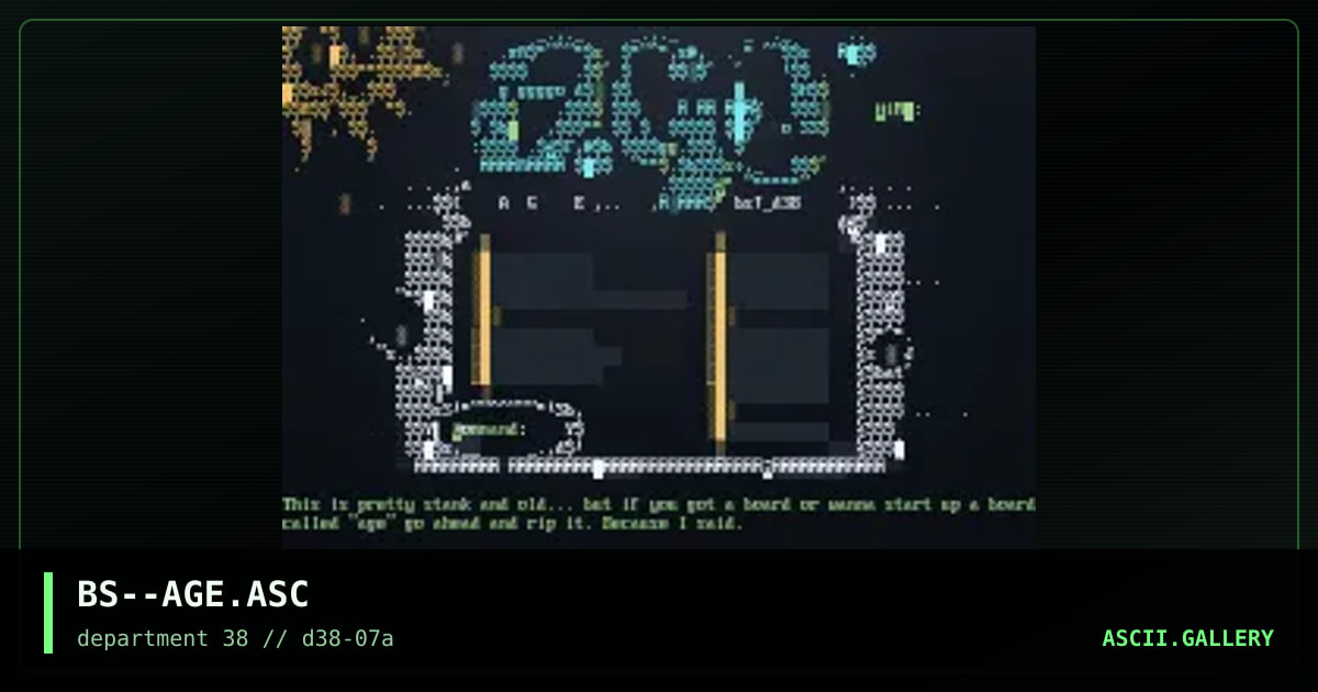 AGE, by blind sniper, 1997