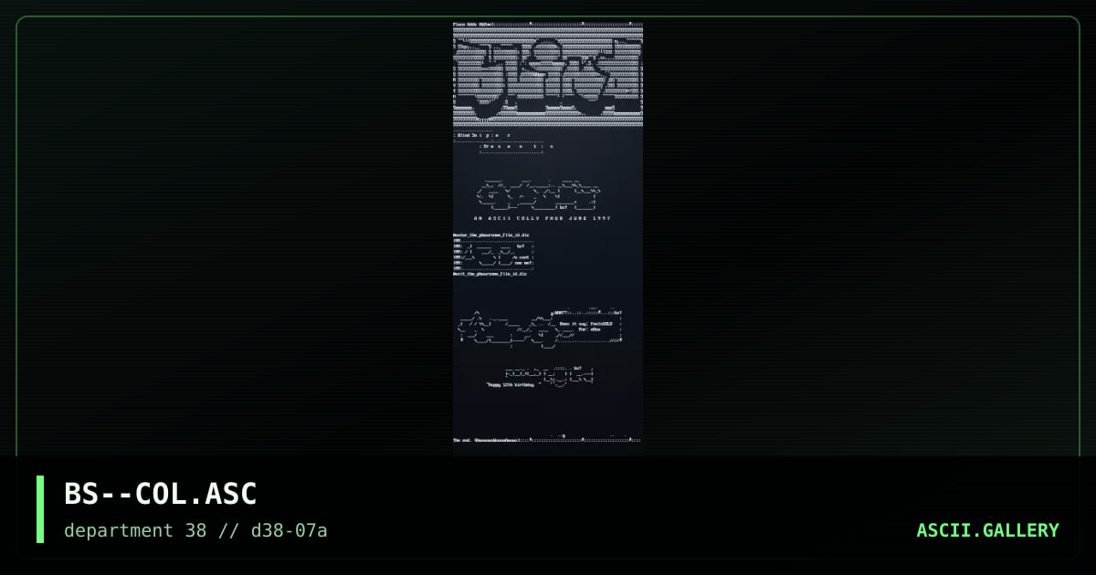fuckin cOol ascii colly!@##$#@@, by blind sniper, 1997