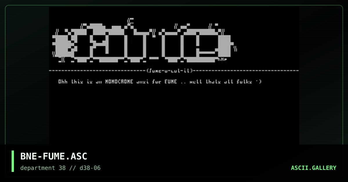 Fume ascii logo, by brane, 1997