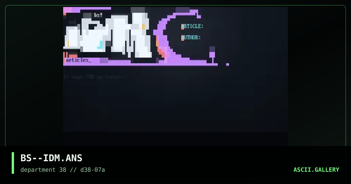 Imodium header, by blind sniper, 1997