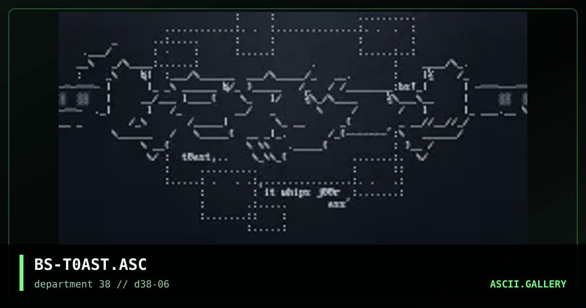 t0ASt,.. it's crunchy but yumyum, by blind sniper, 1997
