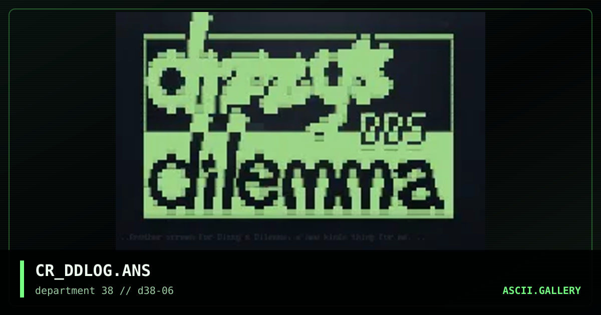 Welcome screen for DD, by crucifer, 1997