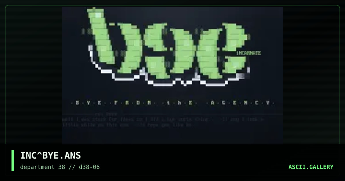 Bye bye cyas laterz sack, by incarnate, 1997