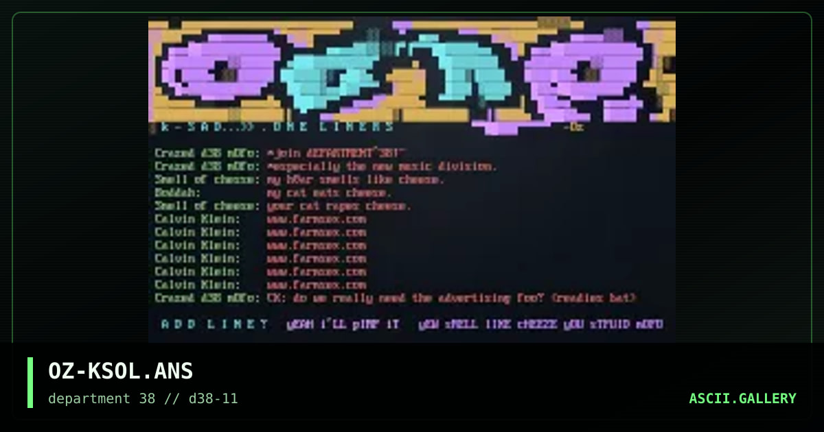 SAOT> what did you say then?, by ooze, 1997
