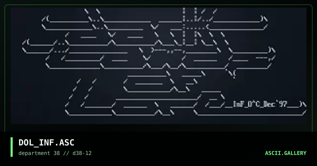 DOL_INF.ASC, by inf, 1997